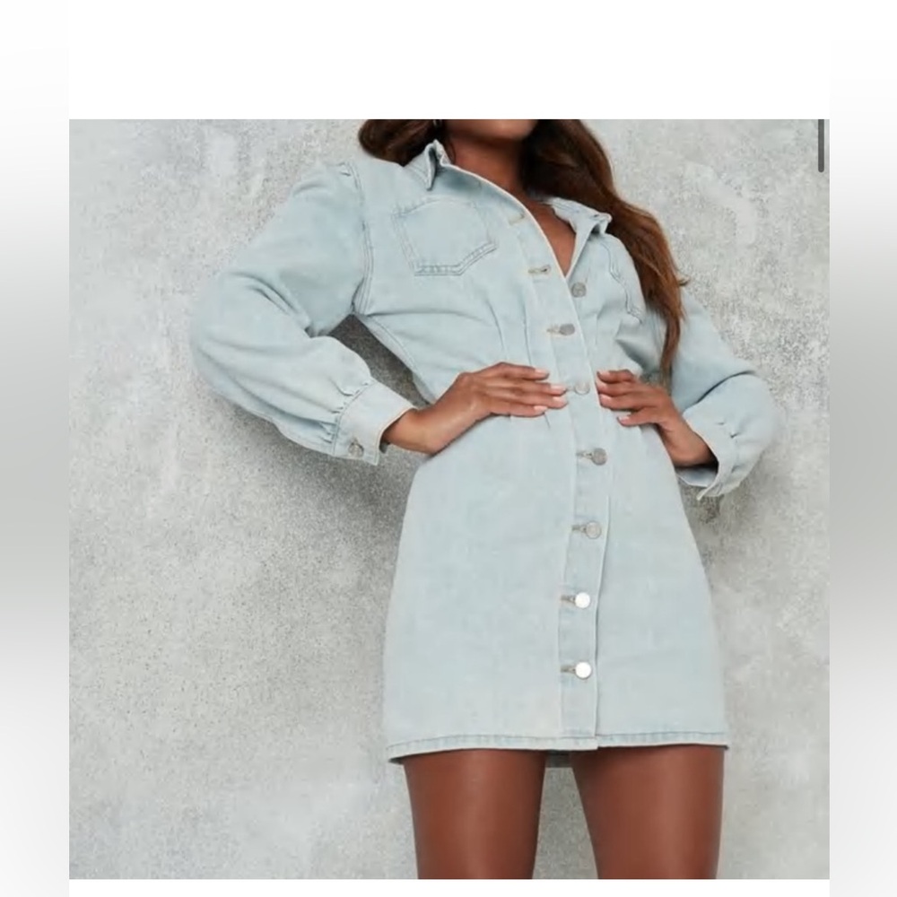 Missguided denim button dress/jacket